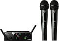AKG WMS40 Mini2 Vocal Set US25AC (537.5/539.3) вокальная радиосистема с приёмником AKG SR40 Mini Dual и двумя ручными передатчиками AKG HT40 mini с капсюлем AKG D88