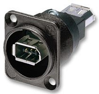 Neutrik NA1394-6-W-B панельный разъем Firewire IEEE 1394 гнездо - Firewire IEEE 1394 гнездо, D-типа черненый корпус