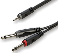 ROXTONE RAYC130/6 Аудиокабель 4x8 мм (2x1x0.14 кв.мм), 3.5 мм cтерео Jack  2 х 6,3 мм моно Jack, длина 6 метров