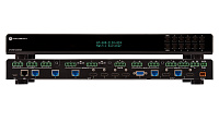 Atlona AT-UHD-CLSO-824  Мультиформатный презентационный матричный коммутатор, позволяющий подключать 4х HDMI, 3х HDBaseT, 1х VGA аудио источники, два микрофона, с последующей передачей сигналов на две раздельные зоны, и в каждой зоне можно использовать HD