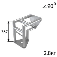 IMLIGHT T40/31-26 Стыковочный угол 90°, d40х2 / d16х2 мм. Крепежный размер 142 мм, М10
