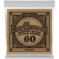 ERNIE BALL 1860 одиночная струна для акустической гитары Earthwood Phosphor Bronze, калибр .060