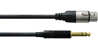 Cordial CFM 0,6 FV инструментальный кабель  XLR female/джек стерео 6,3 мм, 0,6 м, черный