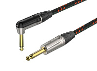 ROXTONE TGJJ310-7/6 Кабель инструментальный, цвет черно-красный, диаметр 6.5 мм, 2 x 6.3 mono Jack, длина 6 метров