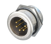 Neutrik NC5MPR-HD Разъем XLR панельный, 5 контактов, штекер, влагозащищенный IP65, позолоченные контакты