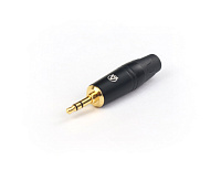 AuraSonics J235B кабельный разъем Jack 3.5 мм TRS (стерео) штекер, для кабеля диаметром менее 6.5 мм, цвет черный, до 50 В