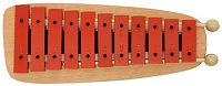 GEWA BELLS GH11R металлофон диатонический, 11 красных пластин, диапазон C-F, с чехлом