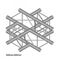 Dura Truss DT 24 C41 X-joint Узел стыковочный четырехлучевой - крестовина, 90°, алюминиевый, сечение 220х220 мм, длина сторон 50 см. Труба 32х2. Вес 3,2 кг