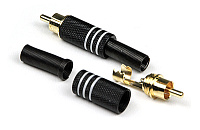 INVOTONE RCA200M BK  RCA папа, позолоченный, корпус металл, белая маркировка