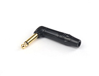 AuraSonics JMA2R-BG кабельный угловой разъем Jack 6.3 мм TS (моно) штекер, позолоченные контакты