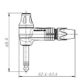 Neutrik NP2RX-TIMBRE разъем Jack 6.3мм угловой TS (моно) штекер с регулятором тембра,золоченые контакты