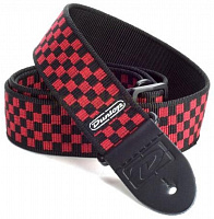DUNLOP D38-31RD Red Check 2" Ремень гитарный, жаккард, красно-черные шахматные квадраты