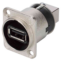 Neutrik NAUSB-W проходной разъем USB 2.0, D-посадка, никелированый корпус