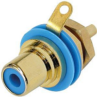 Neutrik NYS367-6 панельный разъем RCA, синий изолятор, золоченые контакты