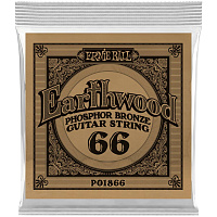 ERNIE BALL 1866 одиночная струна для акустической гитары Earthwood Phosphor Bronze, калибр .066