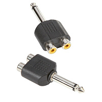 Adam Hall 7548  Y-переходник 2 x mono RCA(F) - 6.3 mono Jack(M)