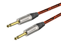 ROXTONE TGJJ300-8/6 Кабель инструментальный, цвет красно-черный, кабель GC050, диаметр 6.5 мм, разъемы 2x6.3 mono Jack,  длина 6 метров