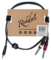 ROCKDALE XC-002-3M готовый компонентный кабель, разъёмы stereo mini jack "папа"  2 mono jack "папа", длина 3 м