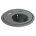 Kondator 935-PD13 Встраиваемая розетка для монтажа в стол. Встроенные разъемы: 1xUSB, 1xHDMI. Размеры (ØxВ) 83х(89–140) мм. Монтажное отверстие (диаметр) 79 мм. Длина кабеля питания 1,25 м. Цвет черный