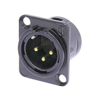 Neutrik NC3MD-L-B-1 панельный разъем XLR male черненый корпус, золоченые контакты