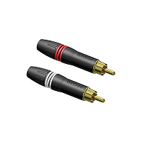 Procab PCR2M/BG Разъемы RCA (2 шт. с красной и белой полосой), позолоченные контакты