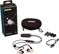SHURE SE215-CL+BT2-EFS беспроводные внутриканальные Bluetooth наушники с одним динамическим драйвером, прозрачные
