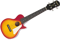 EPIPHONE LES PAUL AC/EL UKULELE HERITAGE CHERRY SUNBURST электро-акустическое укулеле, цвет вишнёвый санбёрст