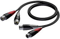 Procab CLA710/2 Кабель-переходник с двух разъемов XLR (вилка) на два разъема XLR (розетка), 2 м