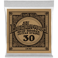 ERNIE BALL 1430 одиночная струна для акустической гитары Earthwood 80/20, калибр .030