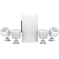 Tannoy SAT SUB 4PACK-WH комплект: настенный сабвуфер 6,5" и 4 сателлита 2,5", встроенный кроссовер, 70/100 B - 80 Вт, Prog 120 Вт/8 Ом, 32 Гц - 20 кГц, белый