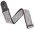 PLANET WAVES T20W1408 гитарный ремень без наплечника, текстиль, 50мм, черный с белым African Geometric