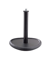 K&M 23230-300-55 настольный держатель микрофона на закруглённом тяжёлом основании, высота 15 см, разъём 3/8, сталь,чёрный