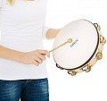MEINL NINO25  тамбурин деревянный, 10", 1 ряд бубенцов, мембрана-пластик