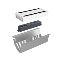 Kondator 935-K44CW Комплект розеточной станции Conference Small серии Axessline с лючком, розеточный блок 935-T2UD (2 розетки, 2xUSB-питание 5 В, 2.4 А, 1xHDMI, 2хRJ45, 2xUSB), цвет белый