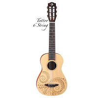 Luna UKE TAT 6 укулеле, 6 струн, цвет натуральный матовый, лазерная гравировка