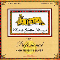 LA BELLA 10PH струны для классической гитары - белый нейлон, обмотка серебро, натяж - 39,8 кг