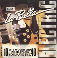 LA BELLA EL-LW  струны для электрогитары - натяжение Light 3-я струна обм., (010-013-018w-026-036-046), первые струны - сталь, басовые - круглая обмотка никелевым сплавом, серии Nickel Plated Steel