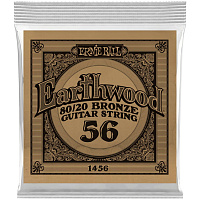 ERNIE BALL 1456 одиночная струна для акустической гитары Earthwood 80/20, калибр .056
