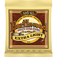 Ernie Ball 2006 струны для акустической гитары Earthwood 80/20 Bronze Extra Light, 10-14-20w-28-40-50