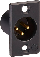 Neutrik NC3MP-B панельный разъем XLR male черненый корпус, золоченые контакты