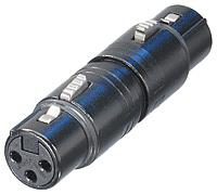 Neutrik NA3FF-B адаптер XLR 3 контакта гнездо - XLR 3 контакта гнездо, черненый корпус