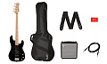 FENDER SQUIER Affinity Precision Bass PJ Pack MN BLK гитарный комплект с комбоусилителем, чехлом и аксессуарами