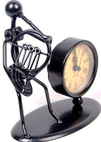 GEWA Sculpture Clock French Horn часы-скульптура сувенирные валторнист, металл, 12x6,5x13 см