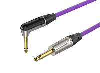 ROXTONE TGJJ110-TPL/6 Кабель инструментальный, цвет фиолетовый, 7 мм, 1 x 0.5 кв.мм, 6.3 мм mono Jack  6.3 мм mono Jack угловой, длина 6 метров
