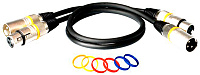 Rockcable RCL30350 D6  Микрофонный кабель XLR(М)-XLR(F) 50 см. Металл, корп.