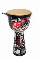 TERRIS DPC-08 PUNK джембе, пластик, 8" (20 см) х 16" (40 см), черный с рисунком
