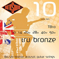 ROTOSOUND TB10 STRINGS PHOSPHOR BRONZE струны для акустической гитары, покрытие - бронза, 10-50