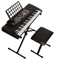 ROCKDALE Keys RKK-61 Синтезатор c комплектом аксессуаров: наушники, банкетка и стойка для клавишных инструментов.