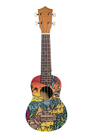 Bamboo BU-21 Hot Caribbean Culture Line укулеле сопрано с чехлом, рисунок "Карибы"
