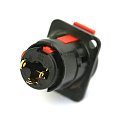 Neutrik NJ3FP6C-B панельный разъем Jack 6.3мм TRS (стерео) гнездо, металический черненый корпус золоченые контакты
